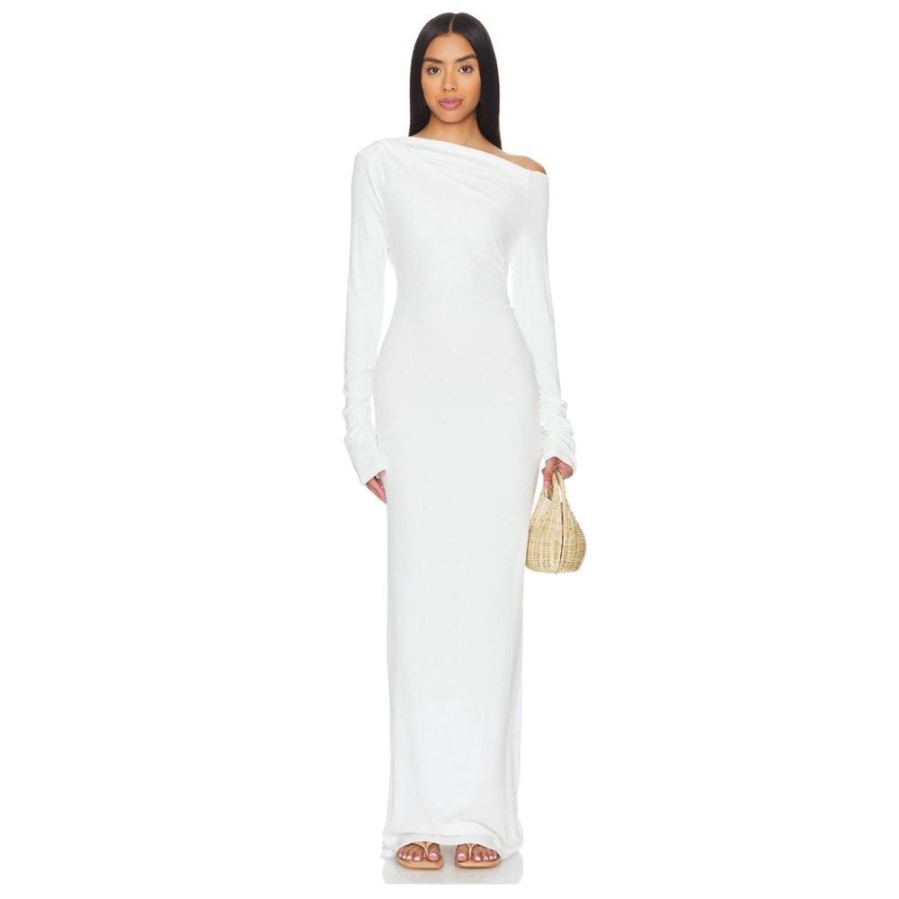 NWT SNDYS Reyna Maxi Dress - Off the Shoulder in White
